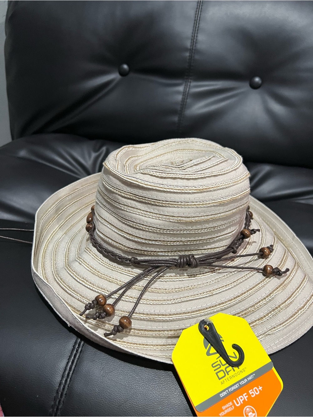 Sunday afternoons Women's Wide-Brim Hat with Braided Band and beads
